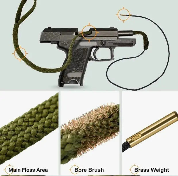 Cordon Limpieza Baqueta Pistola Revolver Boresnake 9mm .380