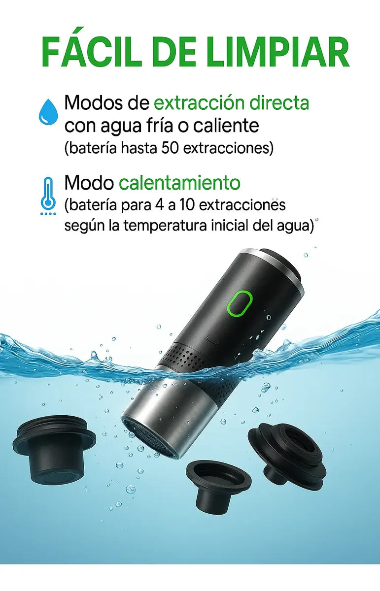 Maquina De Espresso Portatil Con Capsulas 3en1 Calient Agua