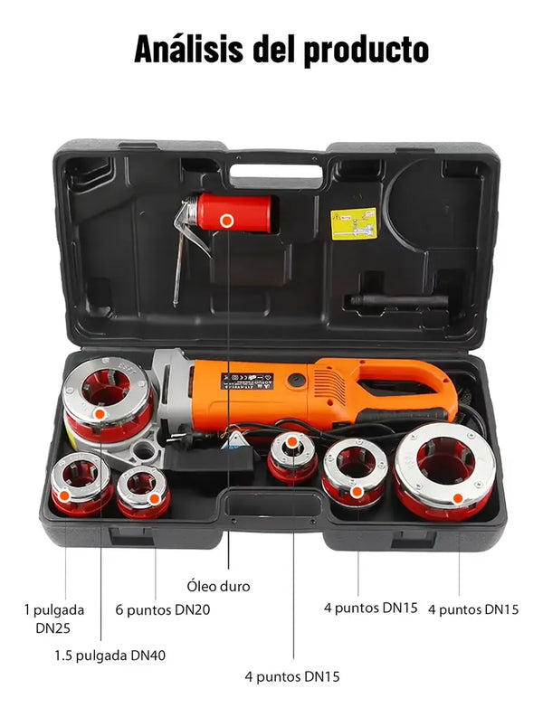 Roscadora Eléctrica Portátil Caños 1/2 A 2 Pulg 2300w